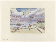 Road along canal, 1916. Creator: Jan Toorop