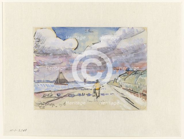 Road along canal, 1916. Creator: Jan Toorop.