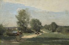 Road By The Water, c1865-70. Creator: Jean-Baptiste-Camille Corot