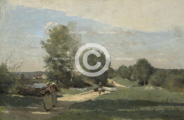 Road By The Water, c1865-70. Creator: Jean-Baptiste-Camille Corot.