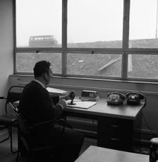 Road control room, Park Gate Iron & Steel Co, Rotherham, South Yorkshire, 1964. Creator: Michael Walters