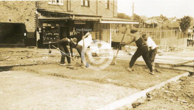 Road construction on Ourimbah Road, Mosman, 1930s. Creator: Unknown.