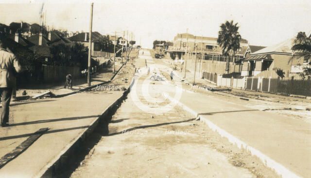 Road construction on Ourimbah Road, Mosman, 1930s. Creator: Unknown.
