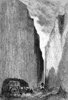 Road cut through the Yellow Earth China, c1890.Artist: Hildibrand