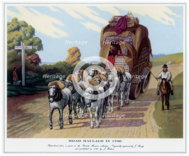 'Road Haulage in 1790', (1820).Artist: J Baily