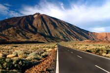Road heading towards Mount Teide, Parque Nacional del Teide, Tenerife, Canary Islands, 2007. Creator: Peter Thompson
