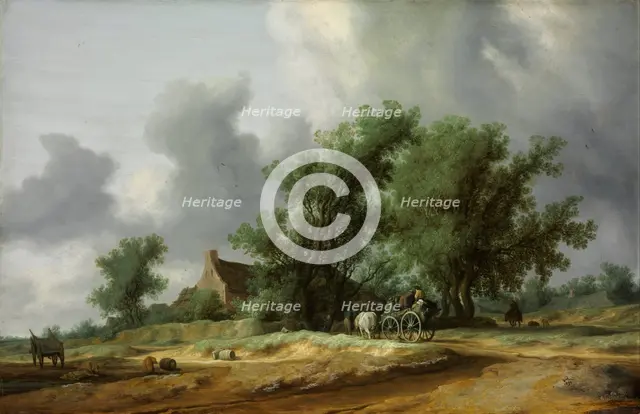 Road in the Dunes with a Carriage. Artist: Ruisdael, Salomon Jacobsz, van (1600/3-1670)