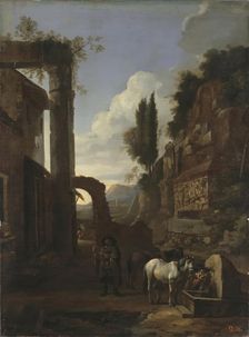 Road in the Roman Campagna, 1640s. Creator: Jan Miel
