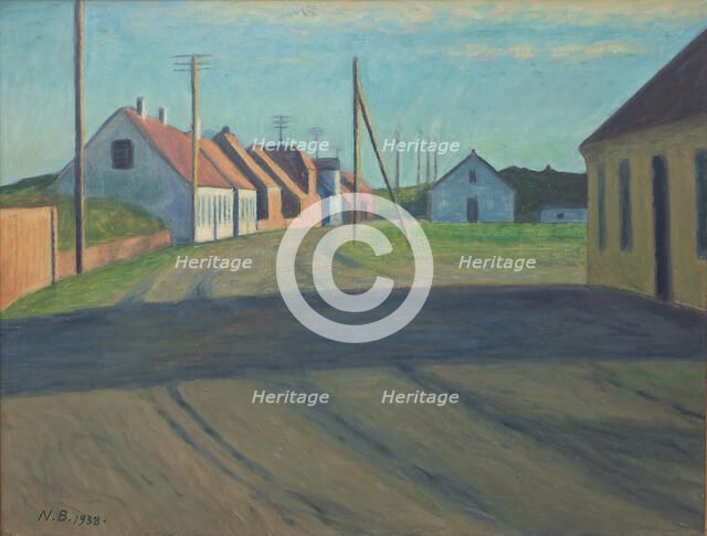 Road in a small town, Strande, 1938. Creator: Niels Bjerre.