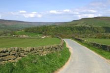 Road in Farndale, North York Moors, North Yorkshire. Creator: Peter Thompson