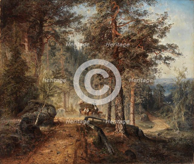 Road in Häme (A Hot Summer Day) , 1860. Creator: Holmberg, Werner (1830-1860).