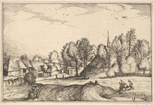 Road into a Village, plate 19 from Regiunculae et Villae Aliquot Ducatus Brabantiae, ca. 1610. Creator: Claes Jansz Visscher