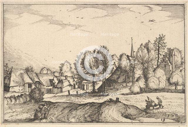 Road into a Village, plate 19 from Regiunculae et Villae Aliquot Ducatus Brabantiae, ca. 1610. Creator: Claes Jansz Visscher.