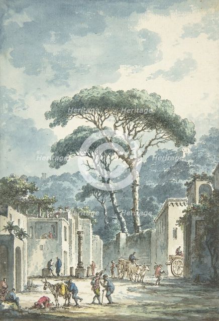 Road Leading to the Grotto of Posillipo, 18th century. Creator: Claude Louis Chatelet.