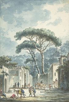 Road Leading to the Grotto of Posillipo, 18th century. Creator: Claude Louis Chatelet