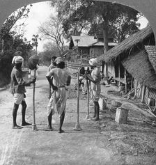 Road mending, Bhamo, Burma, 1908. Artist: Stereo Travel Co