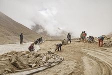Road paving and repairs, Ladakh, India, 2023. Creator: Peter Thompson
