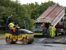 Road resurfacing in Hampshire, UK 2014. Creator: Unknown
