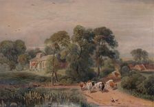 Road Scene with Cattle 19th century, (1935). Creator: Peter de Wint
