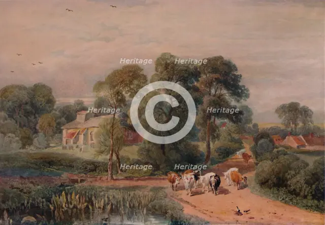 'Road Scene with Cattle', 19th century, (1935). Creator: Peter de Wint.