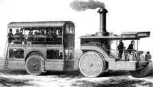 Road steamer and omnibus for the Indian Government, 1871. Creator: Unknown