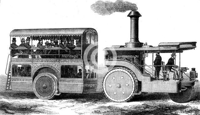Road steamer and omnibus for the Indian Government, 1871. Creator: Unknown.