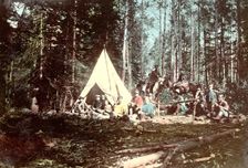 Road Surveying Party in the Tomsk Region, 1906-1908. Creator: Dorozhno-Stroitel'nyi Otdel