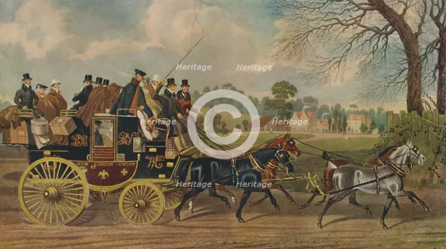 'Roadsters, New London Union Coach', c1840, (1929). Artist: Charles Hunt.