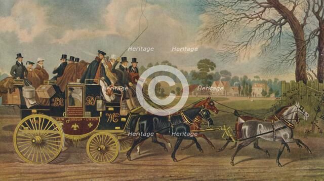 'Roadsters, New London Union Coach', c1840, (1929). Artist: Charles Hunt.