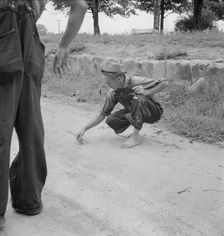 Roadside meeting with Durham County farmer, North Carolina, 1939. Creator: Dorothea Lange