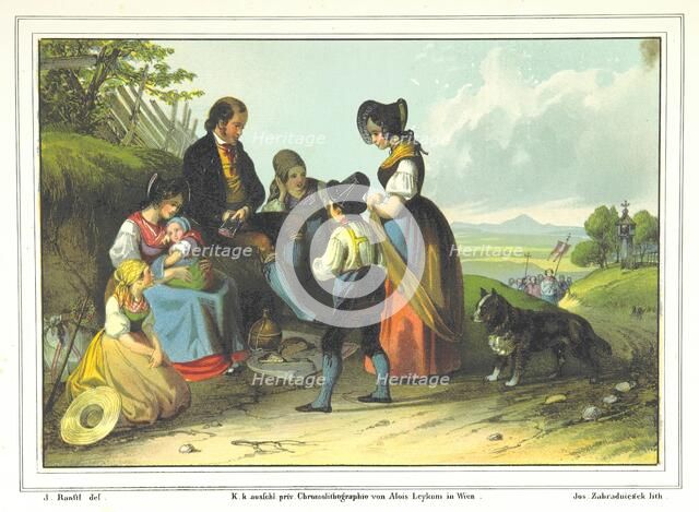 Roadside picnic, 1840. Creator: J. Ranstl.