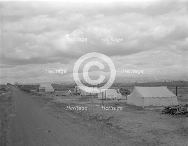 Roadside ranch camp owned by opposer to Resettlement Administration's Kern County migrant..., 1936. Creator: Dorothea Lange.