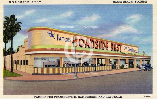 Roadside Rest, Miami Beach, Florida, USA, 1937. Artist: Unknown