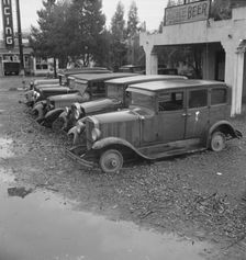 Roadside used car display on State Highway 17, Santa Clara County, California, 1939. Creator: Dorothea Lange
