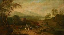 Robbery on the Bridge, 18th century. Creator: Unknown