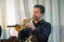 Robbie Robson, Stan Sulzmann’s Neon Orchestra, Watermill Jazz Club, Dorking, Surrey, Nov 2023. Creator: Brian O'Connor