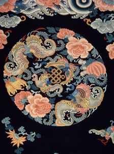 Robe with medallions, flowers, and butterflies, 19th century (1801-1900); Qing Dynasty (1645-1911). Creator: Unknown