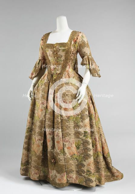 Robe à la Française, European, 1730-40. Creator: Unknown.