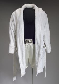 Robe and trunks worn by Denzel Washington as Rubin Carter in The Hurricane, 1999. Creator: Eric Winterling Inc.