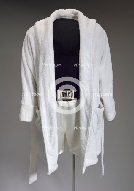 Robe and trunks worn by Denzel Washington as Rubin Carter in The Hurricane, 1999. Creator: Eric Winterling Inc..