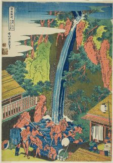 Roben Falls at Oyama in Sagami Province (Soshu Oyama Roben no taki), from the series..., c. 1833. Creator: Hokusai