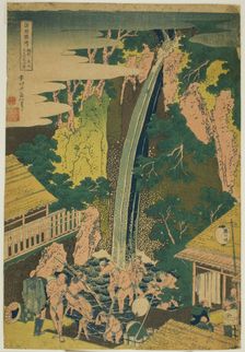 Roben Falls at Oyama in Sagami Province (Soshu Oyama Roben no taki), from the series..., c. 1833. Creator: Hokusai