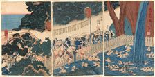 Roben Waterfall at Mount Oyama (Oyama Roben no taki), c. 1818/20. Creator: Utagawa Kuniyoshi