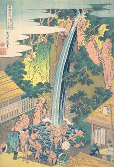 Roben Waterfall at Oyama in Sagami Province (Soshu Oyama Roben no taki), from the seri..., ca. 1827. Creator: Hokusai