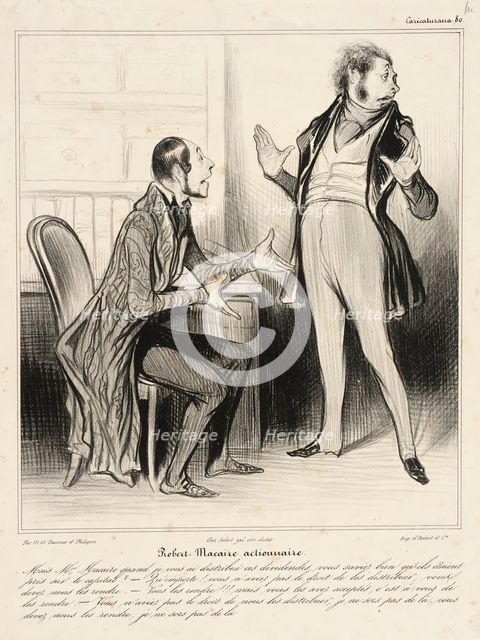 Robert Macaire actionnaire, 1838. Creator: Honore Daumier.