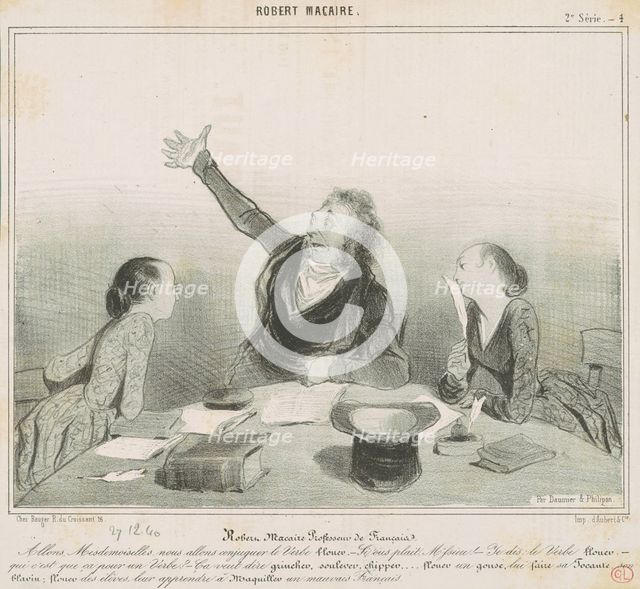 Robert Macaire professeur de français, 19th century. Creator: Honore Daumier.