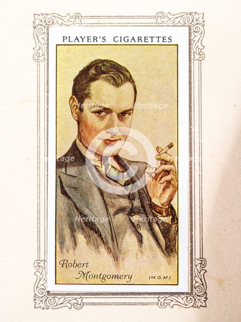 Robert Montgomery Collectables Picture of movie stars that came with the Players cigarette packet, 1 Creator: Unknown.