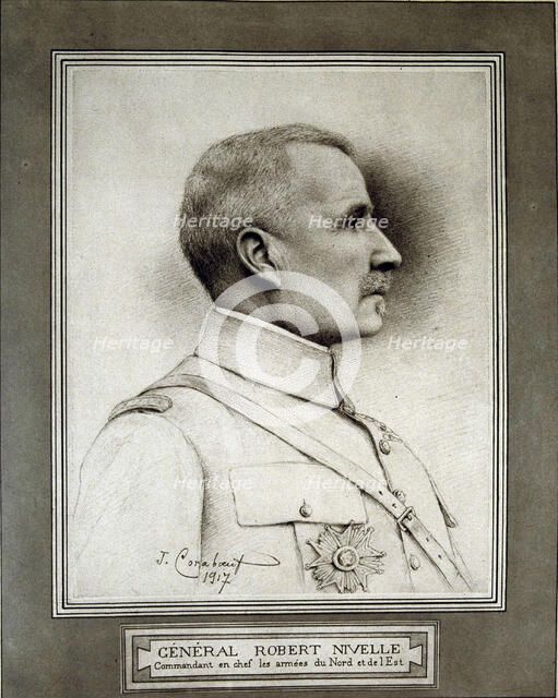 Robert Neville (1856-1924), French general, engraving in 'La Ilustración' 1917.