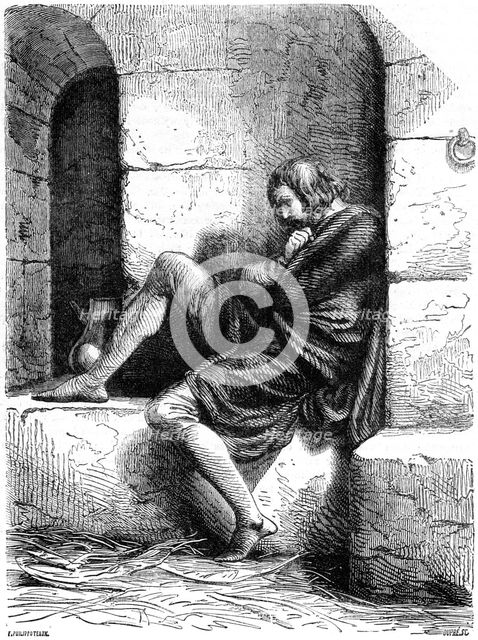 'Robert of Normandy a Prisoner in Cardiff Castle', (19th century).Artist: Oupre