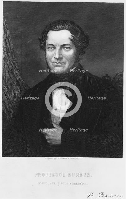 Robert Bunsen, German chemist, 1850s. Creator: C Cook.
